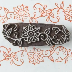 Blockwallah Blokstempel Bloemenrand