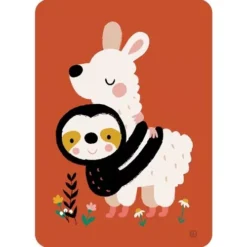 By Bora Ansichtkaart - Lama En Luiaard