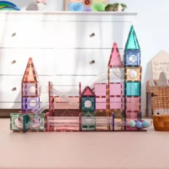 Connetix Magnetische Tegels Knikkerbaan - Pastel - 106st -Janod Winkel connetix knikkerbaan pastel 106st 7