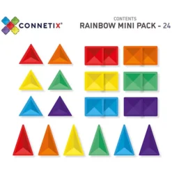 Connetix Magnetische Tegels Rainbow - Mini - 24st -Janod Winkel connetix magnetische tegels rainbow mini 24st 2