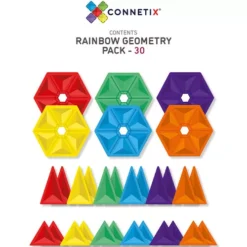 Connetix Magnetische Tegels Rainbow - Geometry - 30st -Janod Winkel connetix rainbow geometry 30st 9