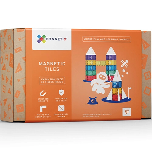 Connetix Magnetische Tegels Uitbreidingsset - Rainbow - 40st 3 Connetix Magnetische Tegels Uitbreidingsset - Rainbow - 40st