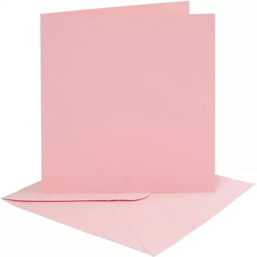 Creativ Company Kaarten Met Envelop Roze - 15x15 Cm - 4st