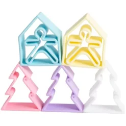 Dëna Bijt- En Stapelspeeltje Kind, Huis, Boom - Pastel -Janod Winkel de na kind huis boom pastel 9st2