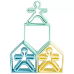 Dëna Bijt- En Stapelspeeltje Kind, Huis, Boom - Pastel -Janod Winkel de na kind huis boom pastel 9st3