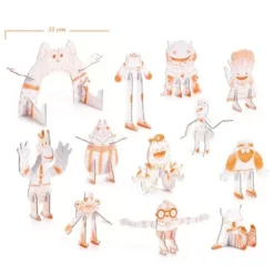 Djeco 3D Kleurplaat Speelfiguren - Schattige Monsters -Janod Winkel dj08006 djeco 3d kleurplaat speelfiguren monsters