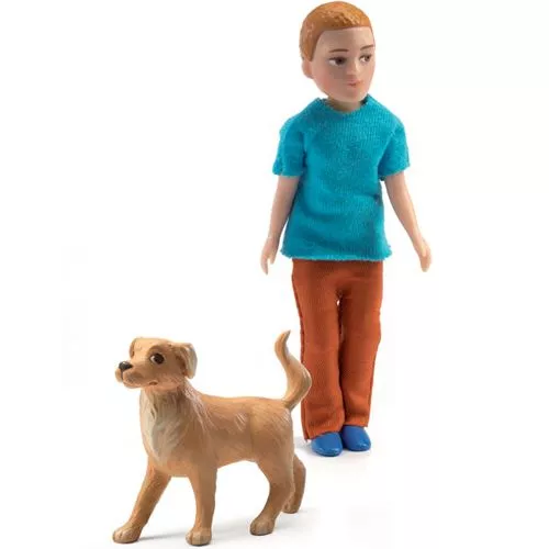 Djeco Poppenhuis Jongen Xavier Met Hond - 11 Cm 3 Djeco Poppenhuis Jongen Xavier Met Hond - 11 Cm