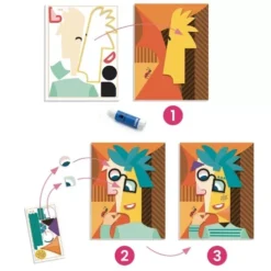 Djeco Collage Gezichten Kubisme Square Heads - Pablo Picasso -Janod Winkel djeco collage kubisme3