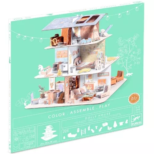 Djeco 3D Kleurplaat Poppenhuis 4 Djeco 3D Kleurplaat Poppenhuis - Afbeelding 2