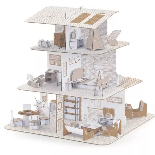Djeco 3D Kleurplaat Poppenhuis 7 Djeco 3D Kleurplaat Poppenhuis - Afbeelding 5