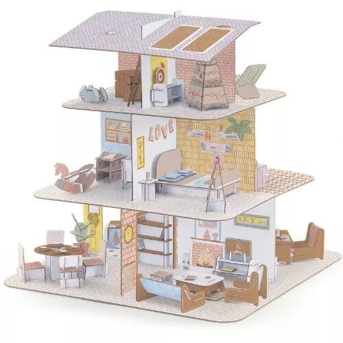 Djeco 3D Kleurplaat Poppenhuis 6 Djeco 3D Kleurplaat Poppenhuis - Afbeelding 4