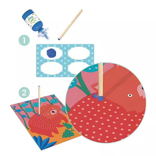 Djeco Verfset Stippen - Pointillism 5 Djeco Verfset Stippen - Pointillism - Afbeelding 3