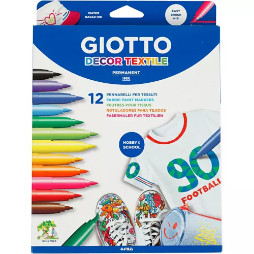 Creativ Company Giotto Textielstiften - 12st 4 Creativ Company Giotto Textielstiften - 12st - Afbeelding 2