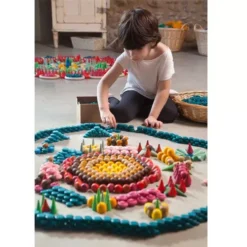 Grapat Houten Paddenstoeltjes - Bruin (36st) -Janod Winkel grapat houten paddenstoeltjes bruin 36st