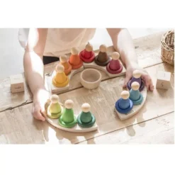 Grapat Ringen Regenboog 4,5 Cm - 12 Kleuren (36st) -Janod Winkel grapat houten ringen waldorf 12st 2 1 4 1