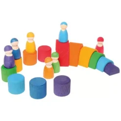 Grimm's Houten Regenboog Vrienden In Kom - 7 St -Janod Winkel grimm s houten regenboog vrienden in kom 7 st 10580 3