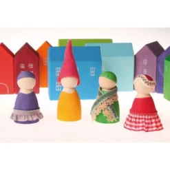 Grimm's Houten Regenboog Vrienden In Kom - 7 St -Janod Winkel grimm s houten regenboog vrienden in kom 7 st 10580 4