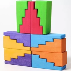 Grimm's Stapelblokken Trap - 12st - Regenboog -Janod Winkel grimm s stapelblokken trap 12st regenboog 3