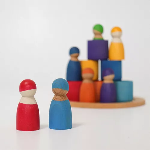 Grimm's Houten Regenboog Vrienden In Kom - 7 St - Afbeelding 7