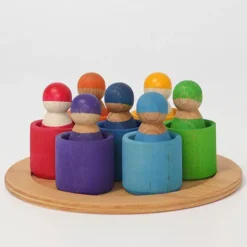 Grimm's Houten Regenboog Vrienden In Kom - 7 St -Janod Winkel grimm s houten regenboog vrienden in kom 7 st 3