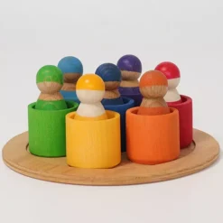 Grimm's Houten Regenboog Vrienden In Kom - 7 St -Janod Winkel grimm s houten regenboog vrienden in kom 7 st 5