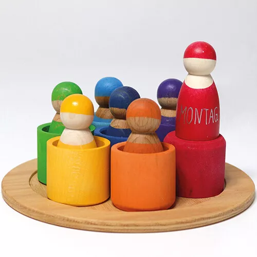 Grimm's Houten Regenboog Vrienden In Kom - 7 St - Afbeelding 10