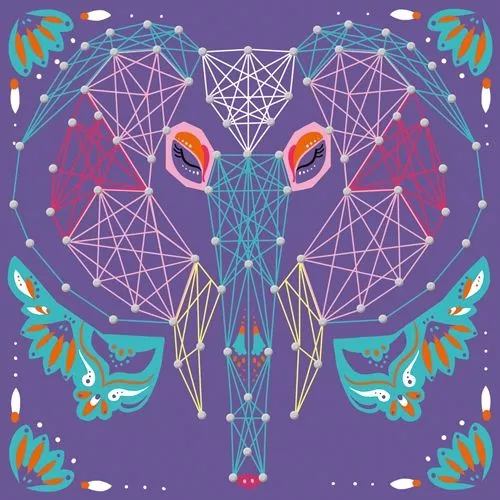 Janod Knutselset Koord- & Spijkerkunst - Dieren 6 Janod Knutselset Koord- & Spijkerkunst - Dieren - Afbeelding 4