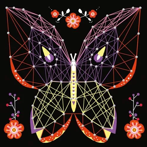 Janod Knutselset Koord- & Spijkerkunst - Dieren 4 Janod Knutselset Koord- & Spijkerkunst - Dieren - Afbeelding 2