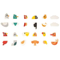 Janod Magneten Mix&match Vogels - 24st -Janod Winkel janod magneten mix match vogels 24st 4