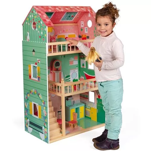 Janod Poppenhuis Happy Day - Gemeubileerd 6 Janod Poppenhuis Happy Day - Gemeubileerd - Afbeelding 4