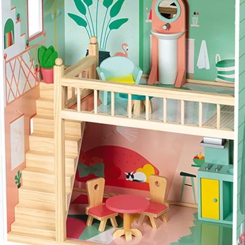 Janod Poppenhuis Happy Day - Gemeubileerd 8 Janod Poppenhuis Happy Day - Gemeubileerd - Afbeelding 6