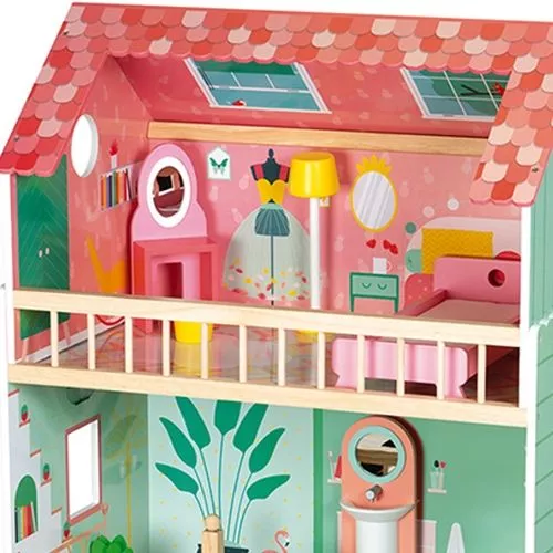 Janod Poppenhuis Happy Day - Gemeubileerd 7 Janod Poppenhuis Happy Day - Gemeubileerd - Afbeelding 5