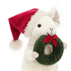 Jellycat Knuffelmuis Merry Mouse Kerstkrans - 18 Cm -Janod Winkel jellycat knuffelmuis merry mouse kerstkrans 18 cm 2