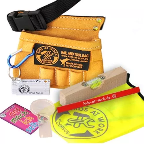 Kids At Work Gereedschapsgordel Set + Hesje 3 Kids At Work Gereedschapsgordel Set + Hesje