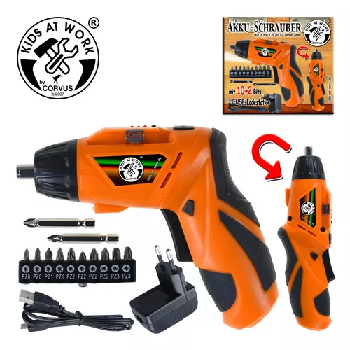 Kids At Work Accuschroevendraaier Draaibaar 4 Kids At Work Accuschroevendraaier Draaibaar - Afbeelding 2