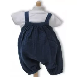 Mamamemo Mama Memo Poppenjumpsuit Met Shirt Blauw - 38-41 Cm