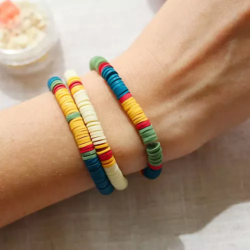 La Petite épicerie 9 Kralendoosjes Met Heishi Kralen - Naturel - Afbeelding 2