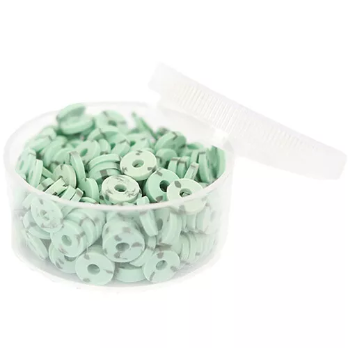 La Petite épicerie Kralendoosje Met 200 Heishi Kralen - Lichtgroen-grijs