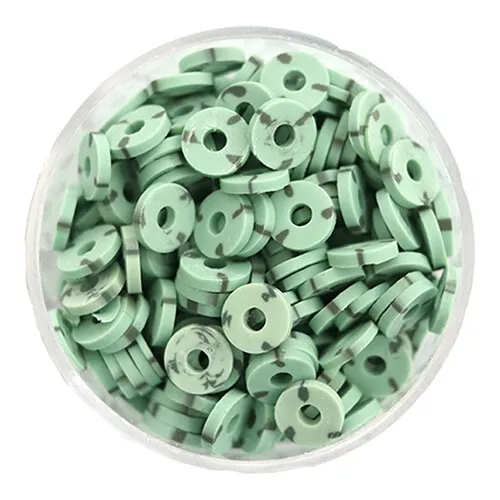 La Petite épicerie Kralendoosje Met 200 Heishi Kralen - Lichtgroen-grijs - Afbeelding 3