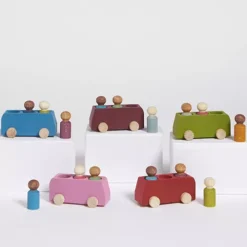 Lubulona Bus Met Poppetjes - Blauw -Janod Winkel lubulona five wooden buses gr 2 srgb 1 1