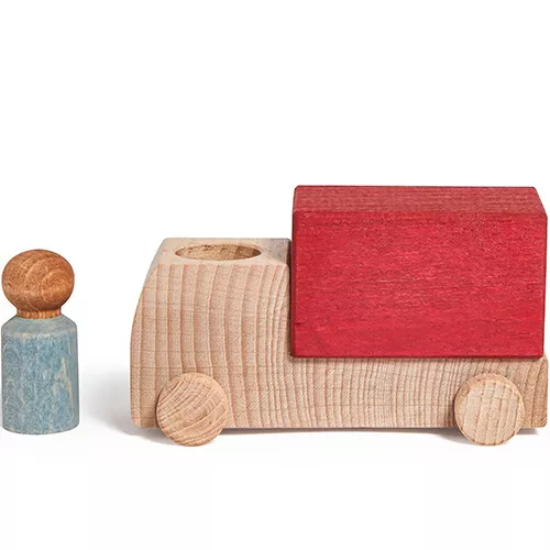 Lubulona Vrachtwagen Met Poppetje - Rood 4 Lubulona Vrachtwagen Met Poppetje - Rood - Afbeelding 2