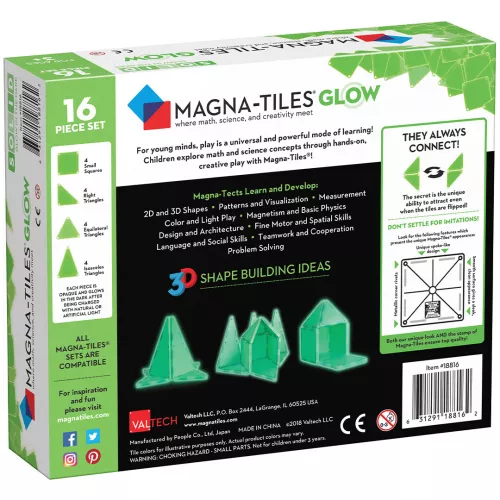 Magna-tiles Magnetische Tegels Glow In The Dark - 16st 8 Magna-tiles Magnetische Tegels Glow In The Dark - 16st - Afbeelding 6