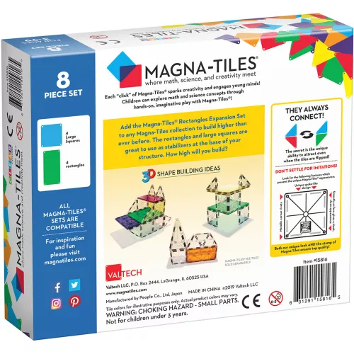 Magna-tiles Uitbreidingsset Rectangles - 8st 7 Magna-tiles Uitbreidingsset Rectangles - 8st - Afbeelding 5