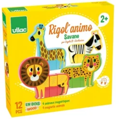 Vilac Magnetische Houten Dieren - Savanne -Janod Winkel magnetisch3