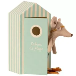 Maileg Knuffelmuis Grote Broer - Strandhokje - 15 Cm -Janod Winkel maileg knuffelmuis grote broer strandhut2 3