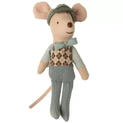 Maileg Knuffelmuis Kleine Broer Met Garage En Auto - Geel - 10 Cm -Janod Winkel maileg poppenauto geel 3