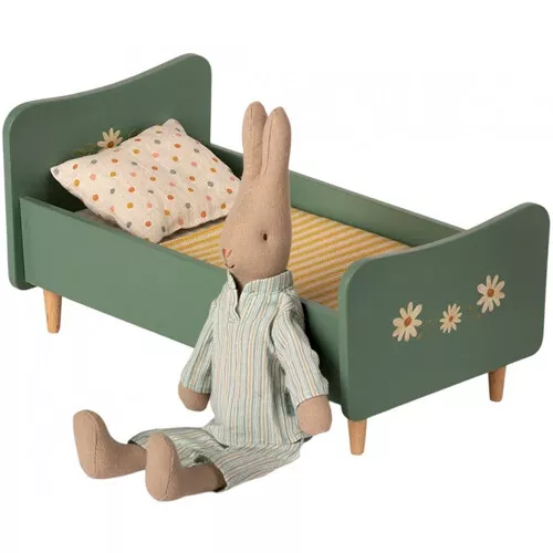 Maileg Poppenbed Mint Blauw - 26 Cm 4 Maileg Poppenbed Mint Blauw - 26 Cm - Afbeelding 2