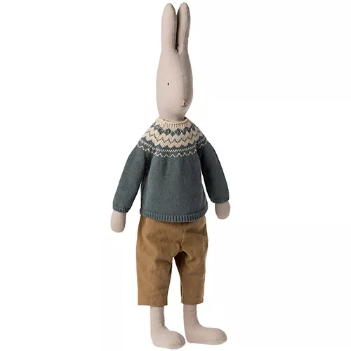 Maileg Poppenkleding Gebreide Trui Met Broek - Knuffelkonijn - Maat 5 - Afbeelding 2