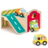 Djeco Mini Garage + 3 Autootjes -Janod Winkel minigarage