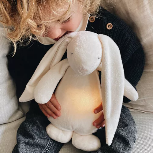 Moonie Knuffelkonijn Met Nachtlamp En Geluid - Cream - 28 Cm - Afbeelding 5